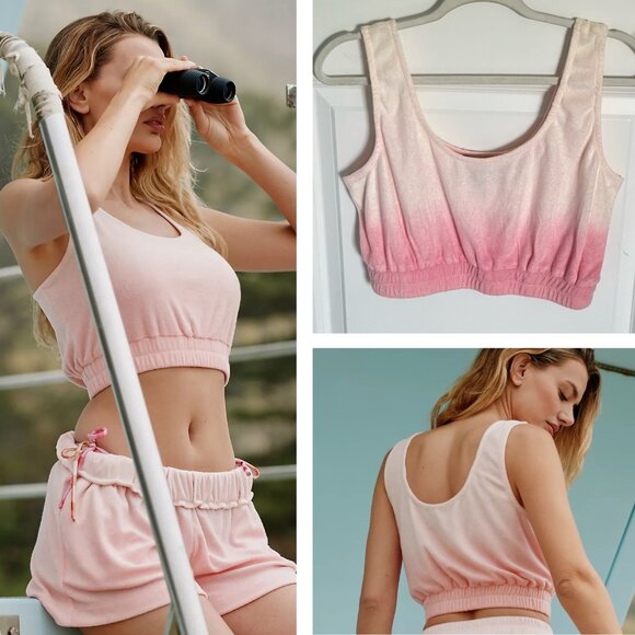 Anthropologie Tops - New! Anthropologie Sunday in Brooklyn Pink ombre Cropped Tank Top 47313